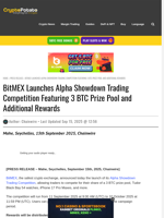 BitMEX Launches Alpha Showdown Trading Competition Featuring 3 BTC Prize Pool and Additional Rewards