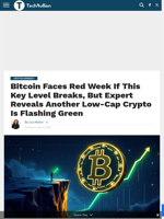 Bitcoin Faces Red Week If This Key Level Breaks, But Expert Reveals Another Low-Cap Crypto Is Flashing Green