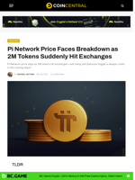 Pi Network Price Faces Breakdown as 2M Tokens Suddenly Hit Exchanges - CoinCentral