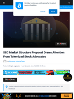 SEC Market Structure Proposal Draws Tokenized Stock Attention
