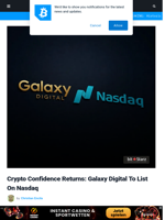 Crypto Confidence Returns: Galaxy Digital to List on Nasdaq