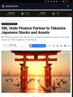 SBI, Ondo Finance Partner to Tokenize Japanese Stocks and Assets - DailyCoin