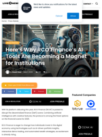 Here’s Why RCO Finance’s AI Tools Are Becoming a Magnet for Institutions | Live Bitcoin News
