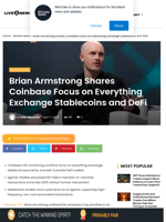 Coinbase Pushes Stablecoins and DeFi Future