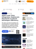 Space and Time Integrates Stablecoin Payments to Boost Developer Efficiency – Crypto News Bitcoin News