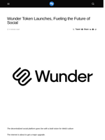 Wunder Token Launches, Fueling the Future of Social - Visionary Financial