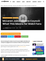McLaren Joins Hedera Council: What This Means for Web3 Fans | Live Bitcoin News