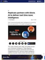Replicats partners with Gloria AI to deliver real-time news intelligence