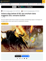 Solana’s Onchain Data Signals Bullish Rebound Despite Drop Below $130