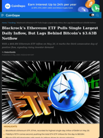 Blackrock's Ethereum ETF Pulls Single Largest Daily Inflow, But Lags Behind Bitcoin's $3.63B Netflow