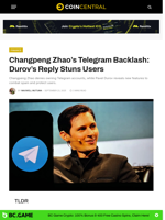Changpeng Zhao’s Telegram Backlash: Durov’s Reply Stuns Users - CoinCentral