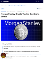 Morgan Stanley Crypto Trading Coming to ETrade
