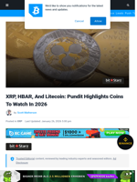 XRP, HBAR, And Litecoin: Pundit Highlights Coins To Watch In 2026 | Bitcoinist.com