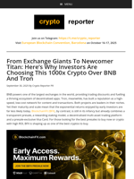 From Exchange Giants To Newcomer Titan: Here’s Why Investors Are Choosing This 1000x Crypto Over BNB And Tron