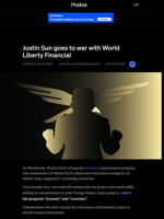 Justin Sun goes to war with World Liberty Financial