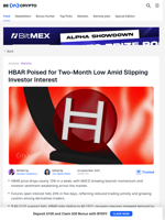 HBAR Price Eyes Two-Month Low Amid Weak Investor Confidence
