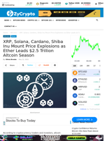 XRP, Solana, Cardano, Shiba Inu Mount Price Explosions as Ether Leads $2.5 Trillion Altcoin Season ⋆ ZyCrypto