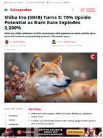 SHIB Turns 5: Burn Rate Explodes, 70% Price Surge Ahead?