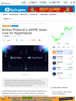 Kintsu Protocol’s sHYPE Goes Live on Hyperliquid