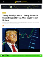 Trump Family’s WLFI Stake Surges to $5B After Major Token Unlock