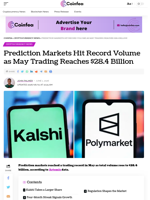 Prediction Markets Hit Record Volume as May Trading Reaches $28.4 Billion