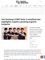 Vici Gaming's EWC Dota 2 semifinal win highlights crypto's growing esports footprint