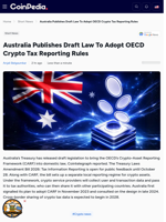Australia Publishes Draft Law To Adopt OECD Crypto Tax Reporting Rules