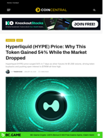 Hyperliquid (HYPE) Price: Why This Token Gained 54% While the Market Dropped - CoinCentral