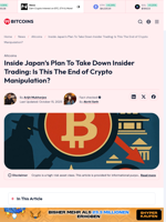 Japan Insider Trading Crackdown Targets Crypto Manipulation