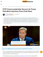 CFTC Leadership Vacuum As Trump Pulls Quintenz Nomination