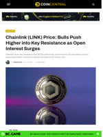 Chainlink (LINK) Price: Bulls Push Higher into Key Resistance as Open Interest Surges - CoinCentral