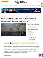 Iranian attack kills one in Kuwait and damages international airport