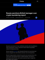 Russia sanctions British teenager over crypto laundering report