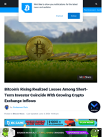 Bitcoin’s Rising Realized Losses Among Short-Term Investor Coincide With Growing Crypto Exchange Inflows | Bitcoinist.com