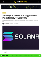Solana (SOL) Price: Bull Flag Breakout Projects Rally Toward $300 - CoinCentral