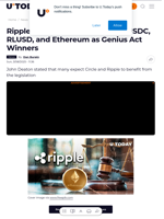 Ripple Advocate Deaton Names USDC, RLUSD, and Ethereum as Genius Act Winners