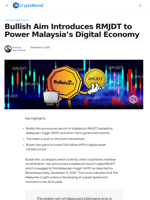 Bullish Aim Reveal RMJDT to Power Malaysia's Digital Economy