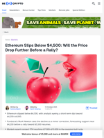 Why Ethereum's Price Could Slip to $4,000 Before Its Next Rally