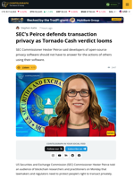 Hester Peirce Defends Crypto Privacy Amid Tornado Cash Trial