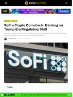 SoFi's Crypto Comeback: Banking on Trump-Era Regulatory Shift - CoinCentral