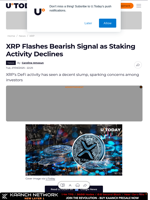 XRP Flashes Bearish Signal as Staking Activity Declines