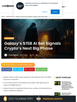 Galaxy $15B AI Bet Signals Crypto Shift Ahead