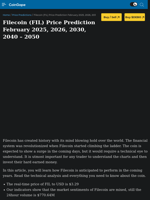 Filecoin (FIL) Price Prediction February 2025, 2026, 2030, 2040 - 2050 | CoinGape