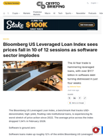 Bloomberg US Leveraged Loan Index sees prices fall in 10 of 12 sessions as software sector implodes