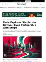 Meta Explores Stablecoin Revival, Eyes Partnership with Stripe - 