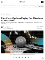 Rate Cuts, Options Expiry Put Bitcoin at a Crossroads - Decrypt