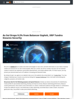 As Sui Drops 9.2% from Balancer Exploit, XRP Tundra Ensures Security