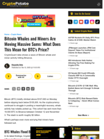 Bitcoin Whales and Miners Are Moving Massive Sums: What Does This Mean for BTC's Price?