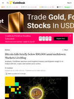 Why is bitcoin down today: Bitcoin falls briefly below $90,000 amid market meltdown