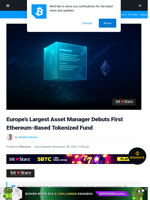 Europe’s Amundi Debuts First Ethereum-Based Tokenized Fund